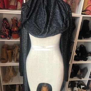 Hooded Knee Length Cardigan.